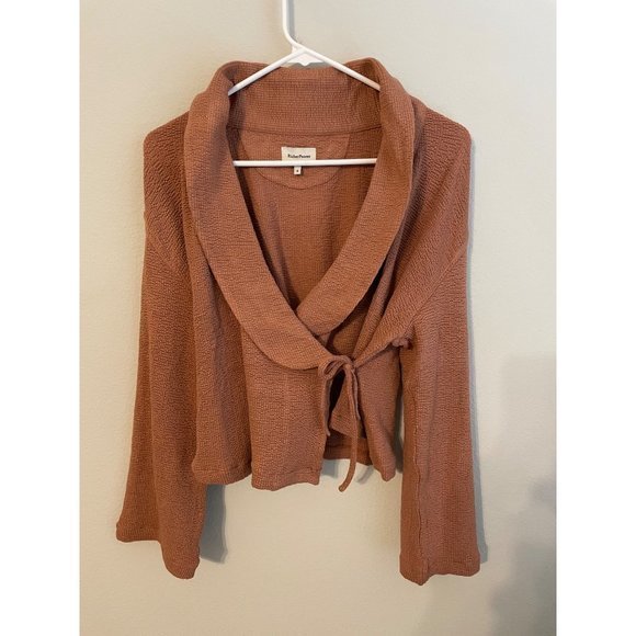 Richer Poorer‎ Bounce Knit Wrap Top Mocha Mousse Size Small - Picture 5 of 11